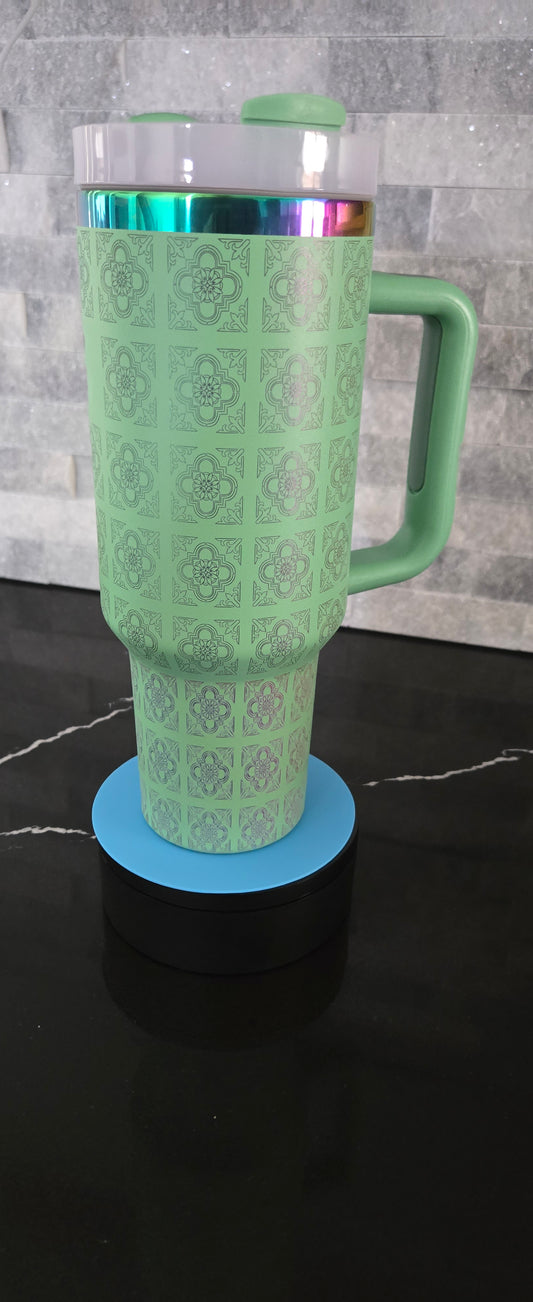 Moroccan Pattern Full Wrap Stainless Steel Tumbler