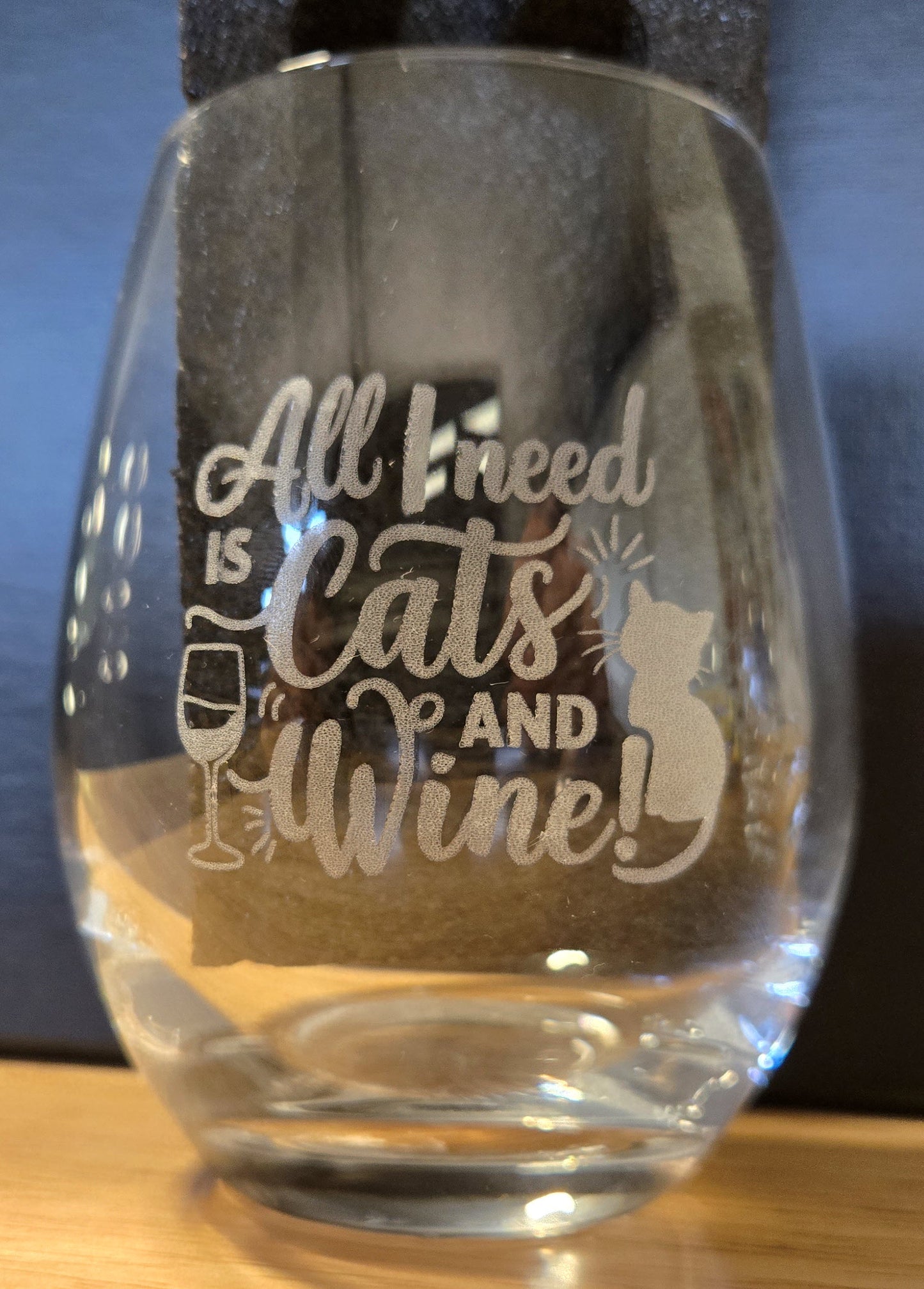 Personalized Stemless Wine Glass 15Oz - One Side Engravings