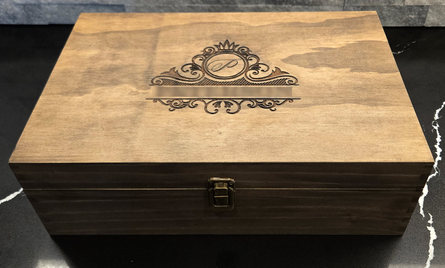 Personalized Keepsake Wine Glass Box Set - Walnut