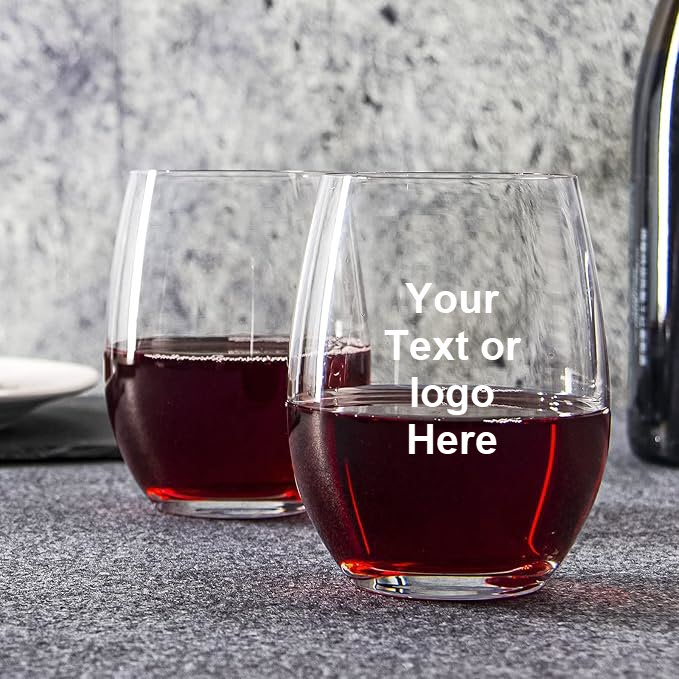 Personalized Stemless Wine Glass 15Oz - One Side Engravings